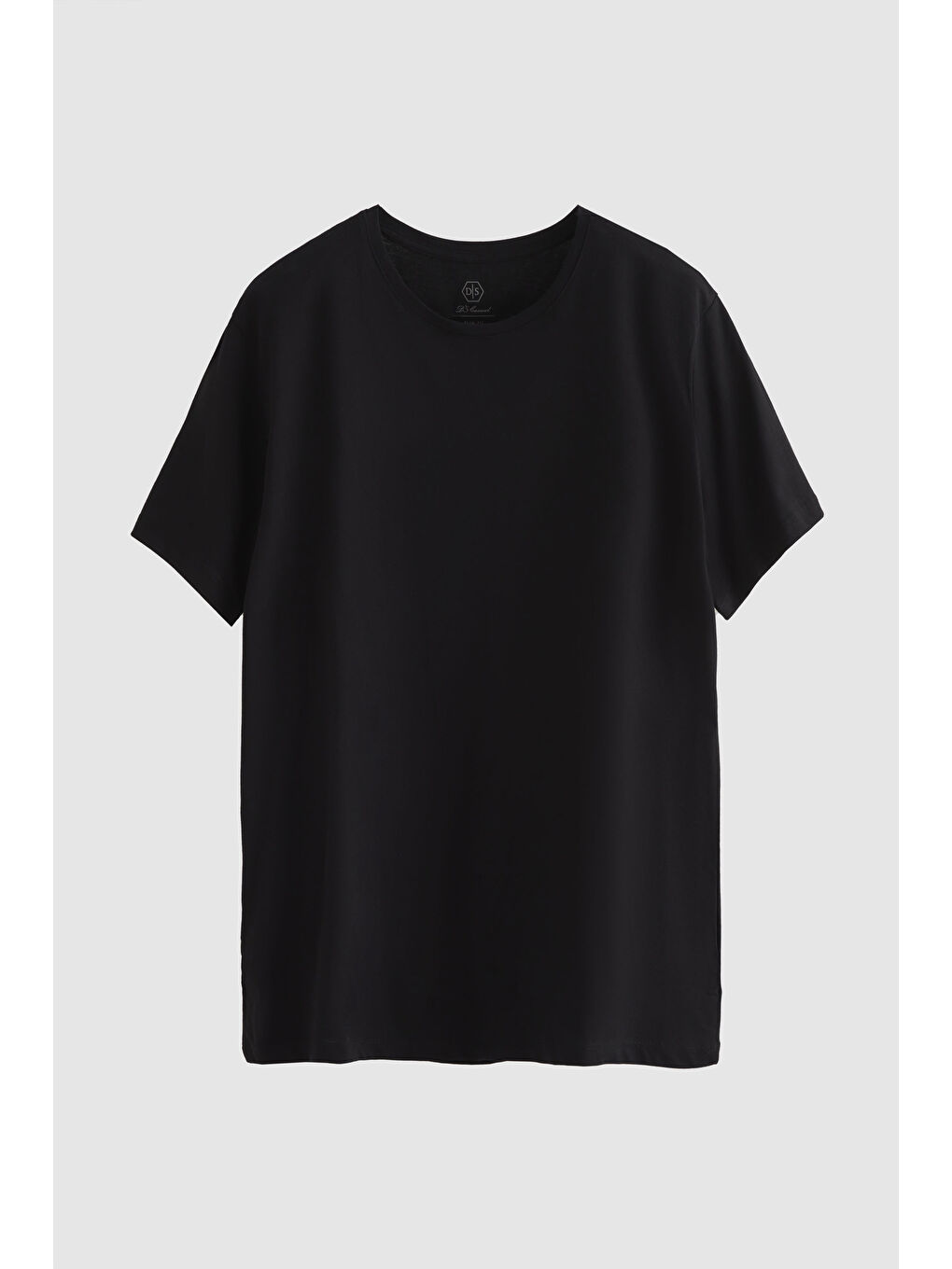 Slim Fit Siyah Bisiklet Yaka %100 Pamuklu Nefes Alabilen T-Shirt-4