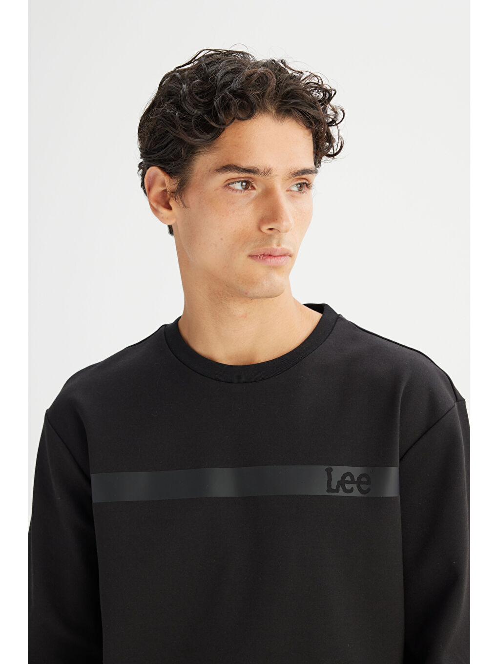 Regular Fit Normal Kesim Bisiklet Yaka Siyah Sweatshirt-3