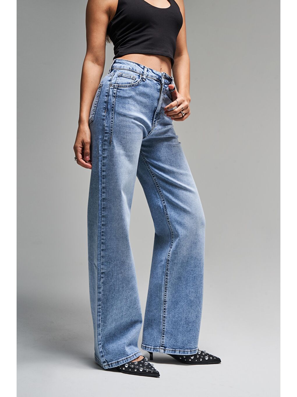 Mavi Kadın Jean Rengi 4s5-4 Wide Leg Elastanlı Esnek Kumaş İç Boy 80 Cm Denim Jean