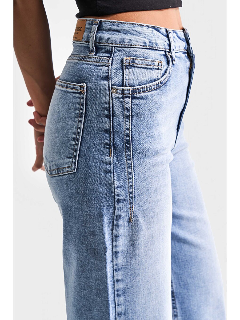Mavi Kadın Jean Rengi 4s5-4 Wide Leg Elastanlı Esnek Kumaş İç Boy 80 Cm Denim Jean-2