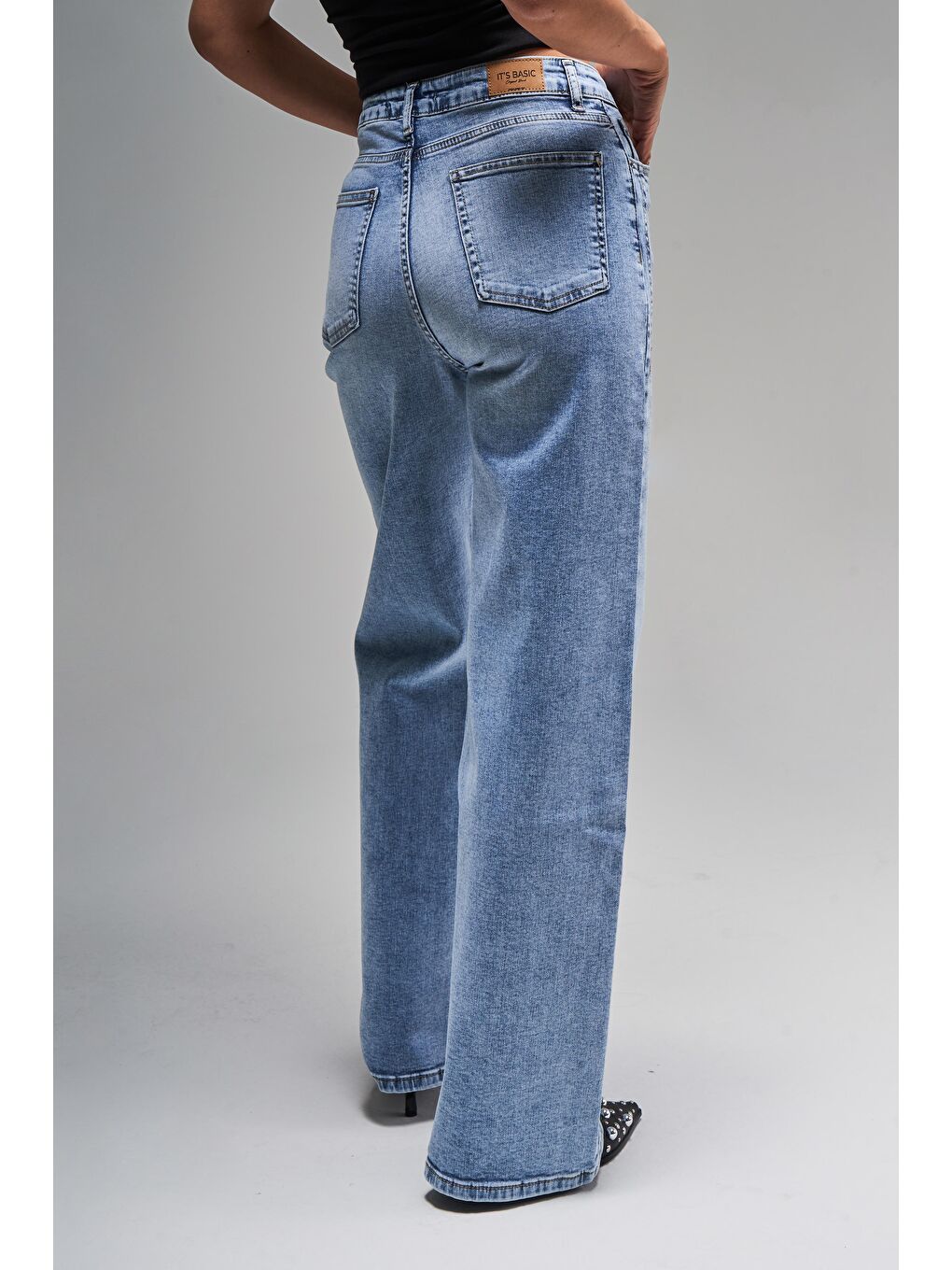 Mavi Kadın Jean Rengi 4s5-4 Wide Leg Elastanlı Esnek Kumaş İç Boy 80 Cm Denim Jean-3