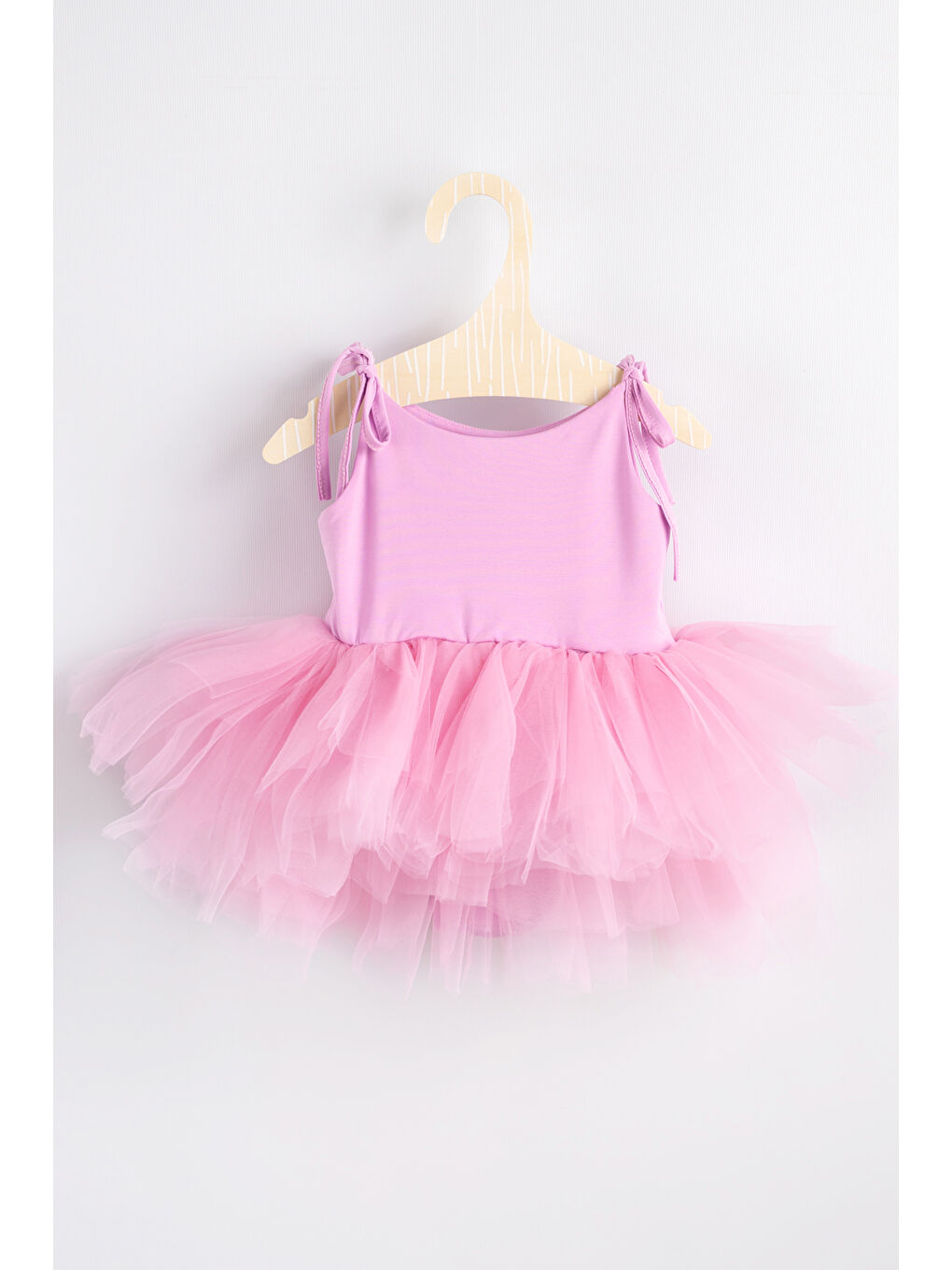 Pembe Askılı Tül Etekli Kız Çocuk Elbise - Sophie-2