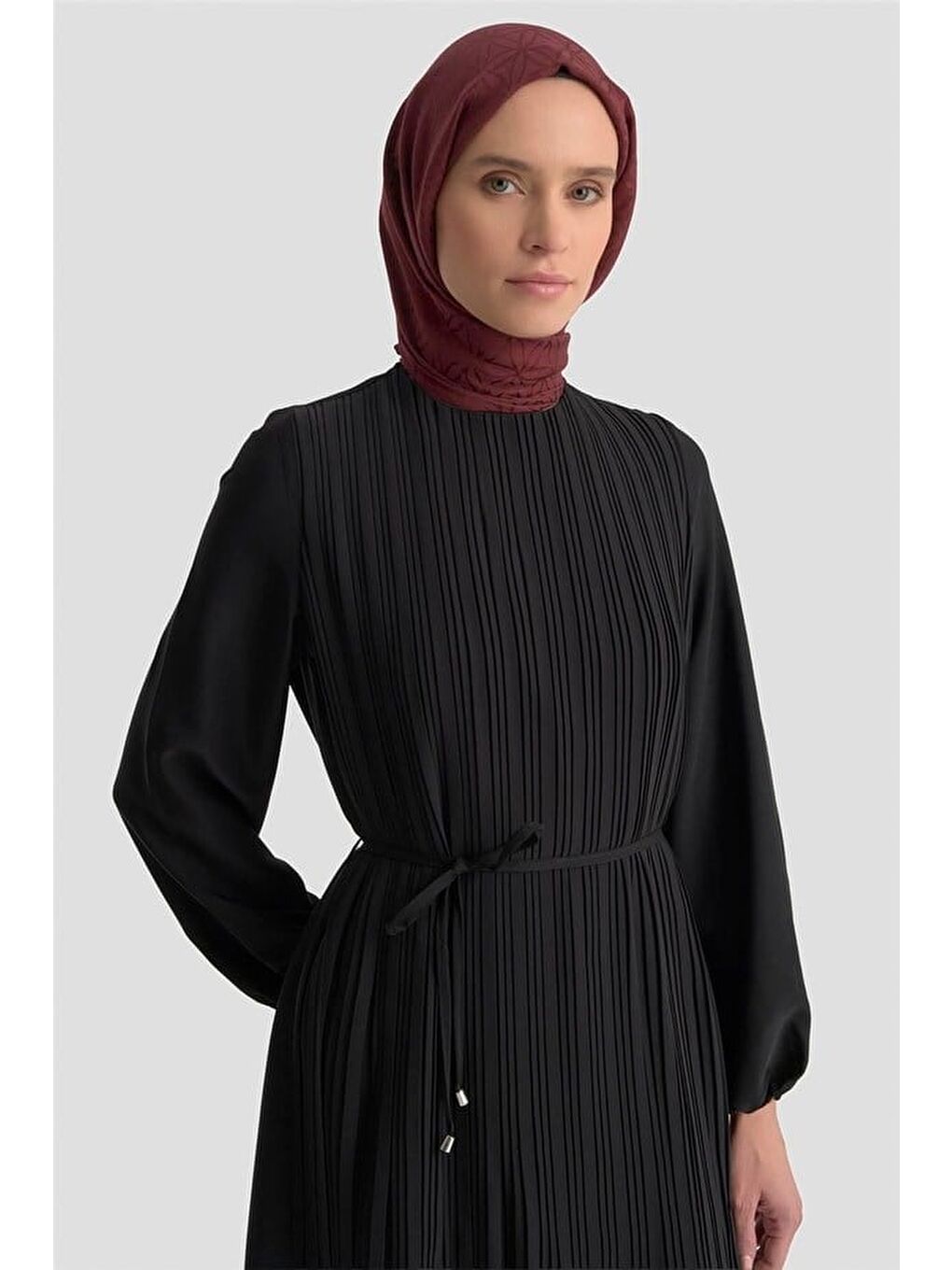 Piliseli Elbise Siyah-2