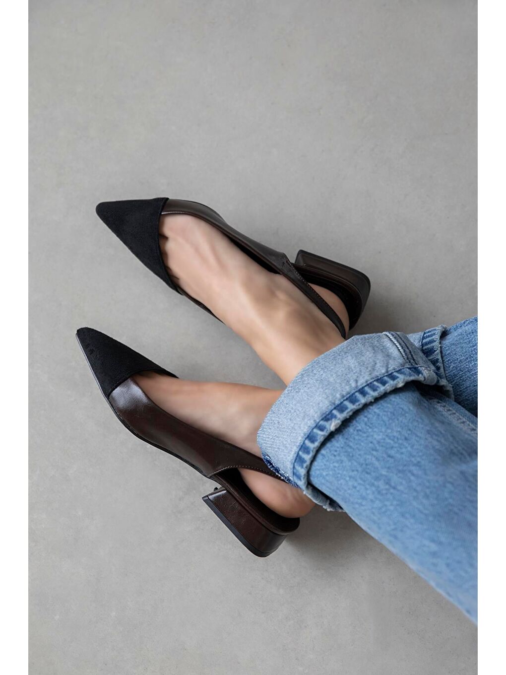 Kahverengi Ronan Kadın Topuklu Kırışık Deri Ayakkabı Kahve-1