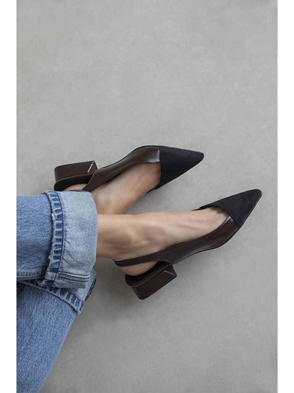 Kahverengi Ronan Kadın Topuklu Kırışık Deri Ayakkabı Kahve-2