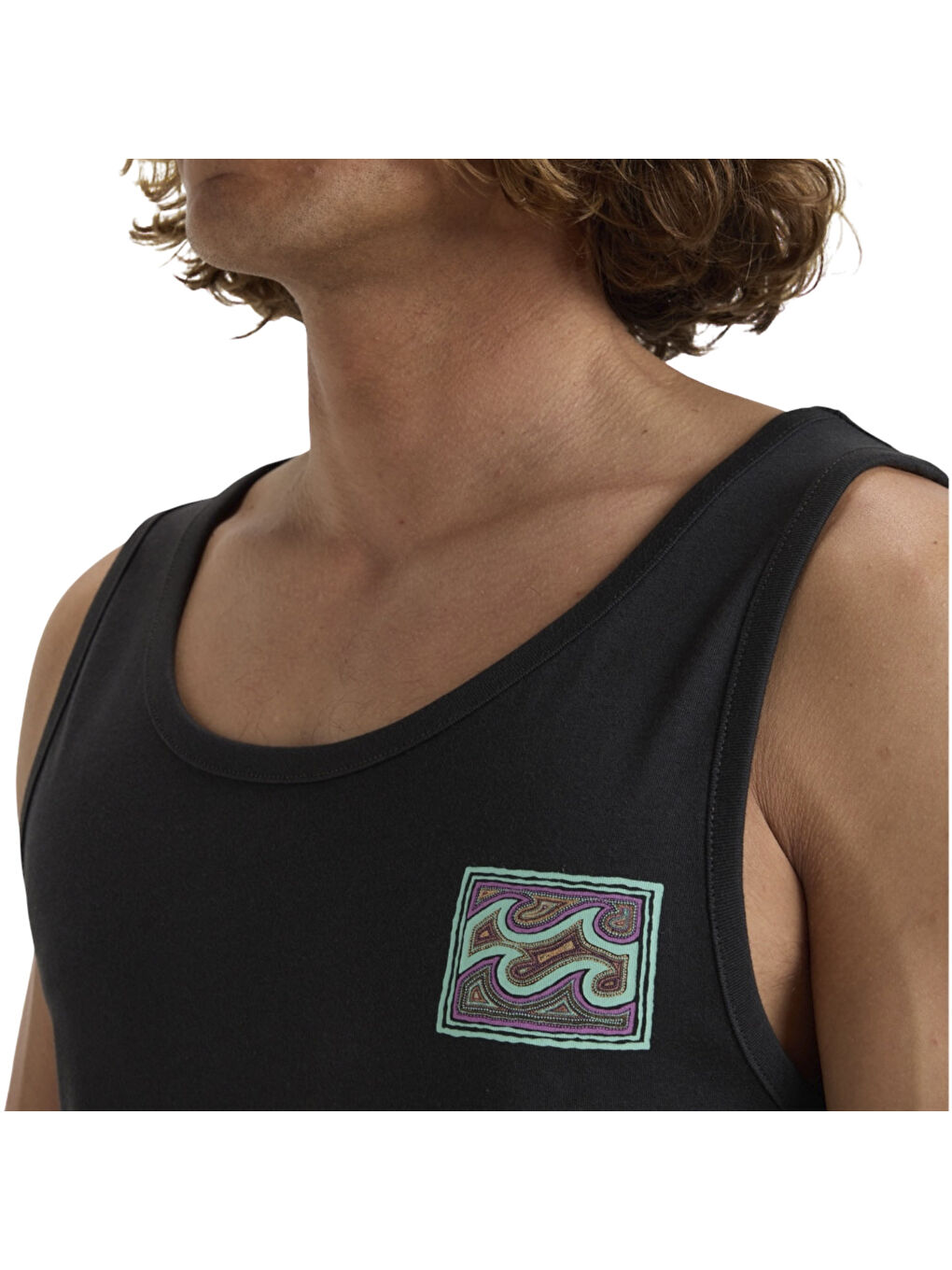 Crayon Wave Tk Erkek Kolsuz Siyah Tişört-1