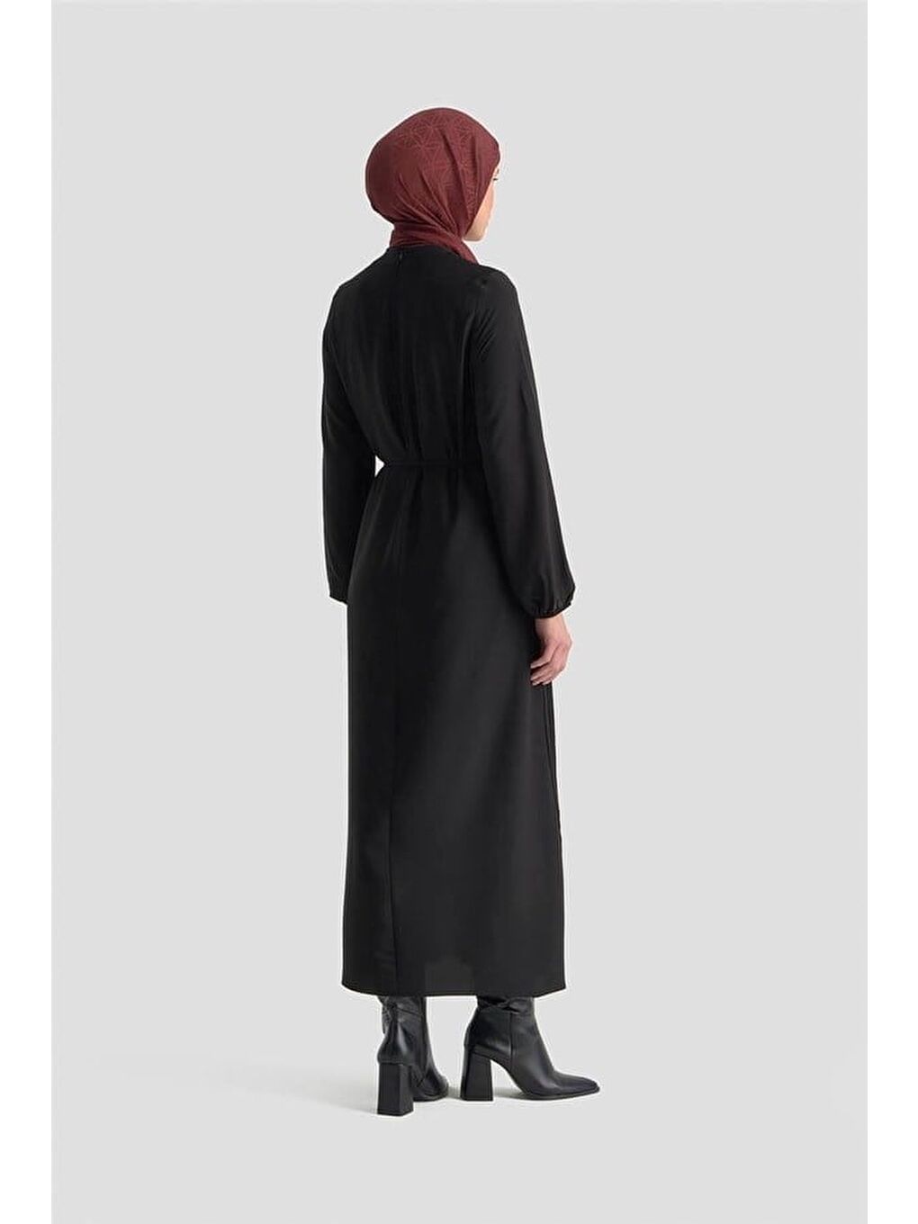 Piliseli Elbise Siyah-4