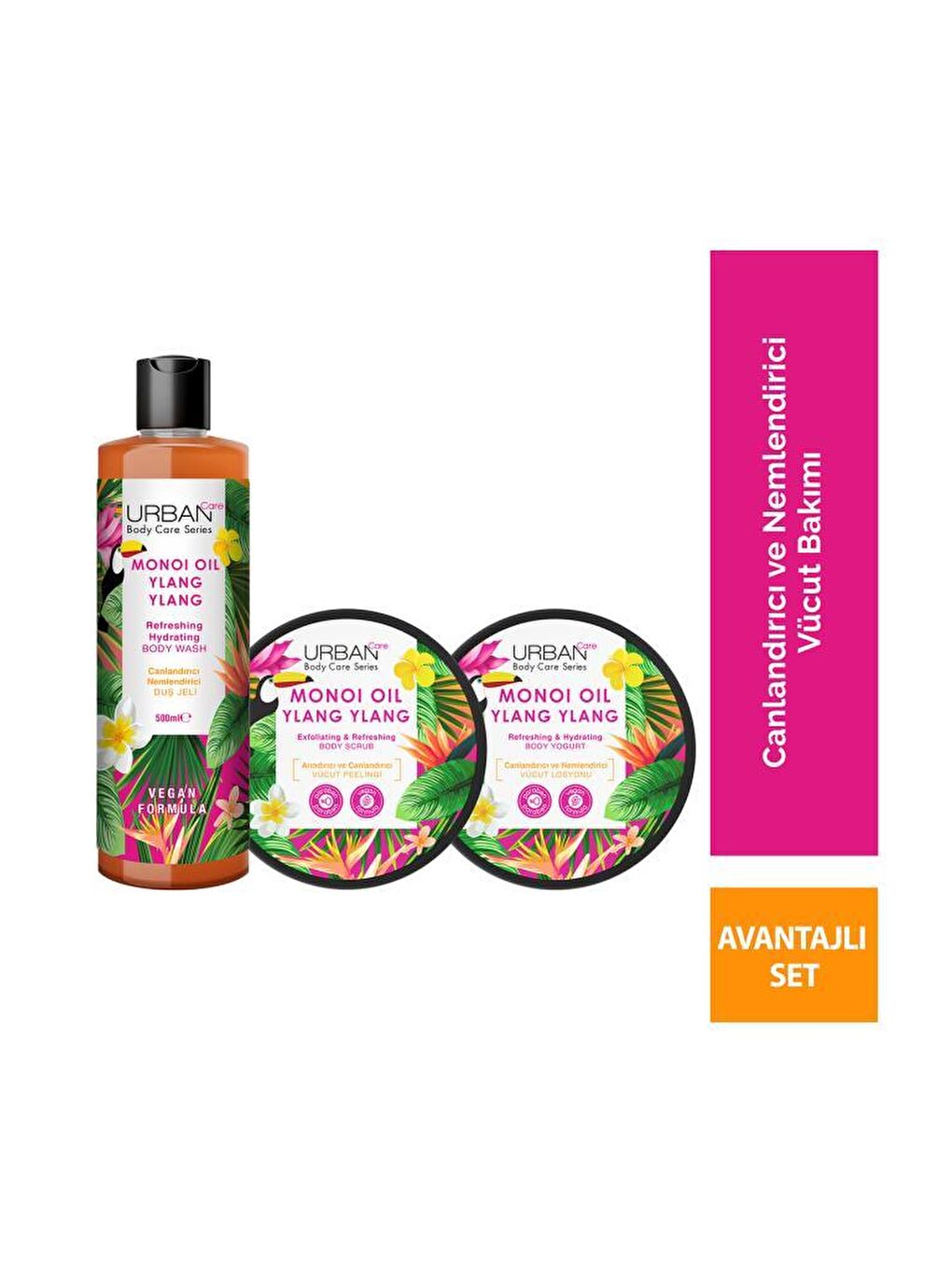 Urban Care Body Series Monoi Oil & Ylang Ylang Canlandırıcı ve Nemlendirici 3'lü Set