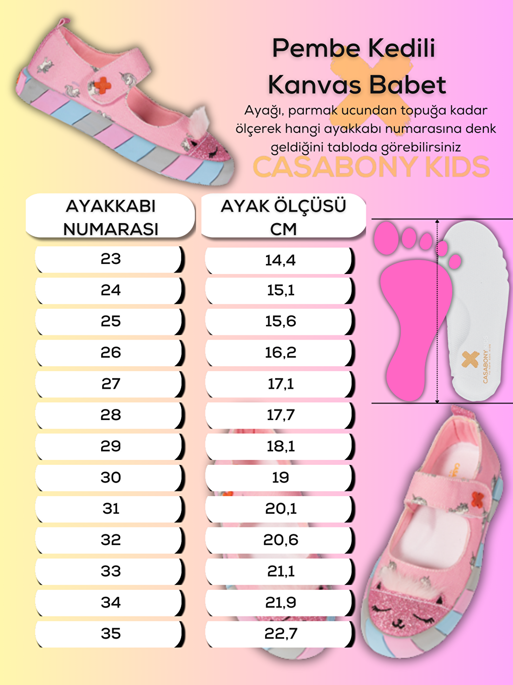 Pembe Kedi Kanvas 3D Kız Çocuk Babet-5