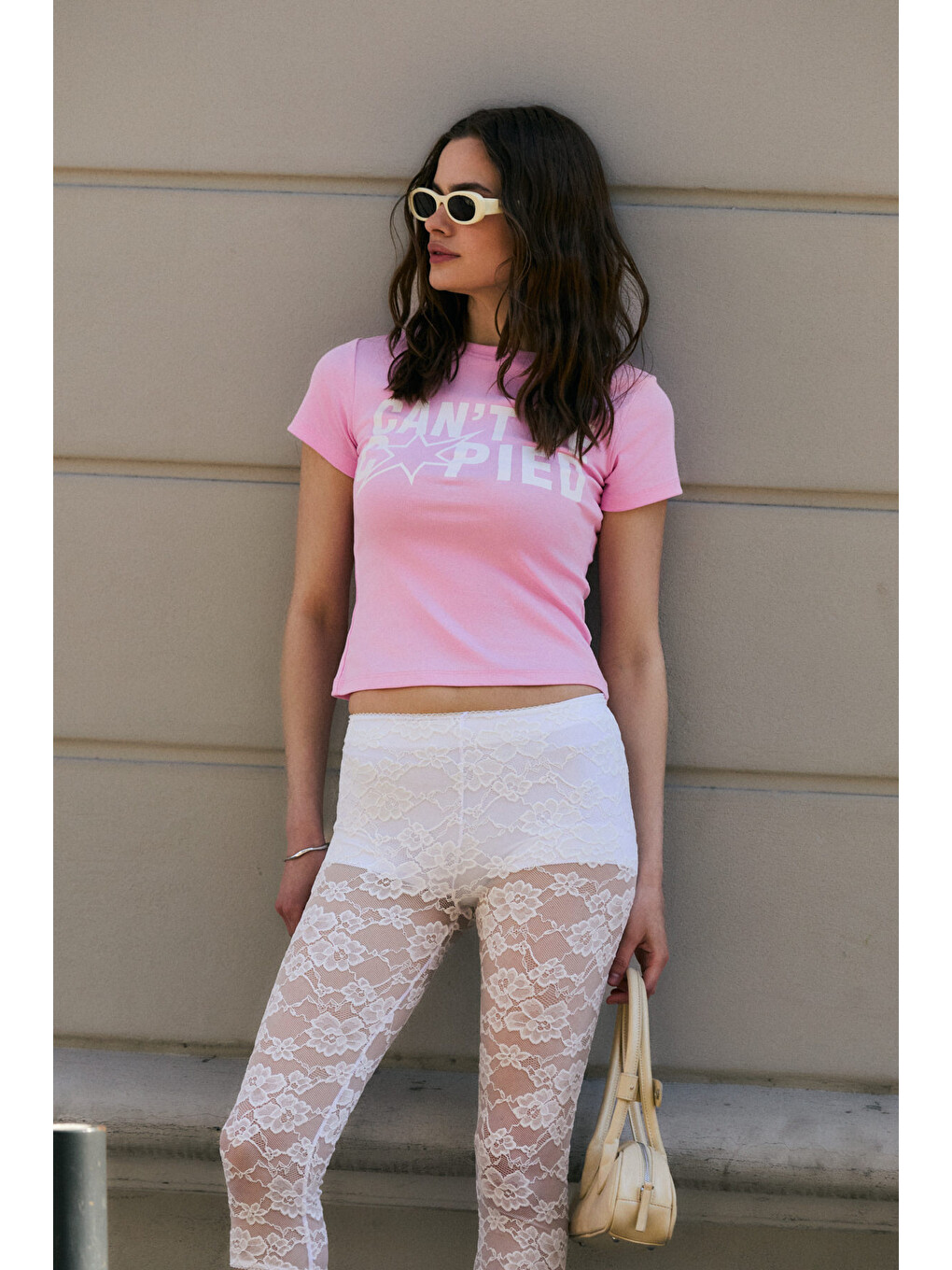 Sırona Kadın Yumuşak Ve Esnek Kumaşlı Organik Pamuklu Baskı Detaylı Pembe T-shirt-3