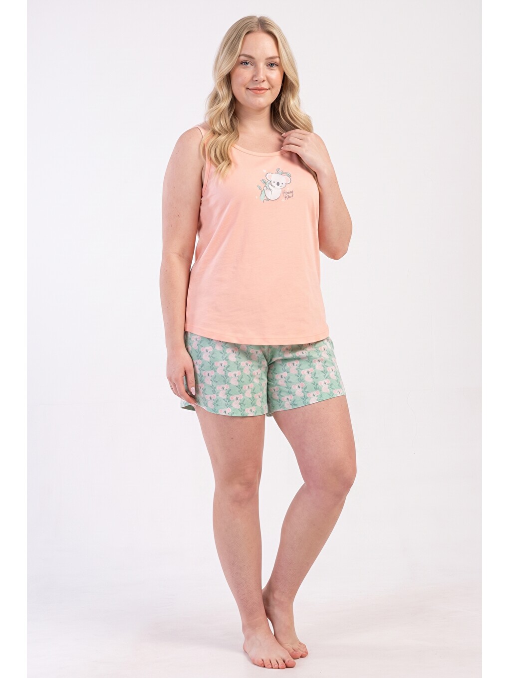 Pembe Şortlu Kadın Pijama Takımı-3