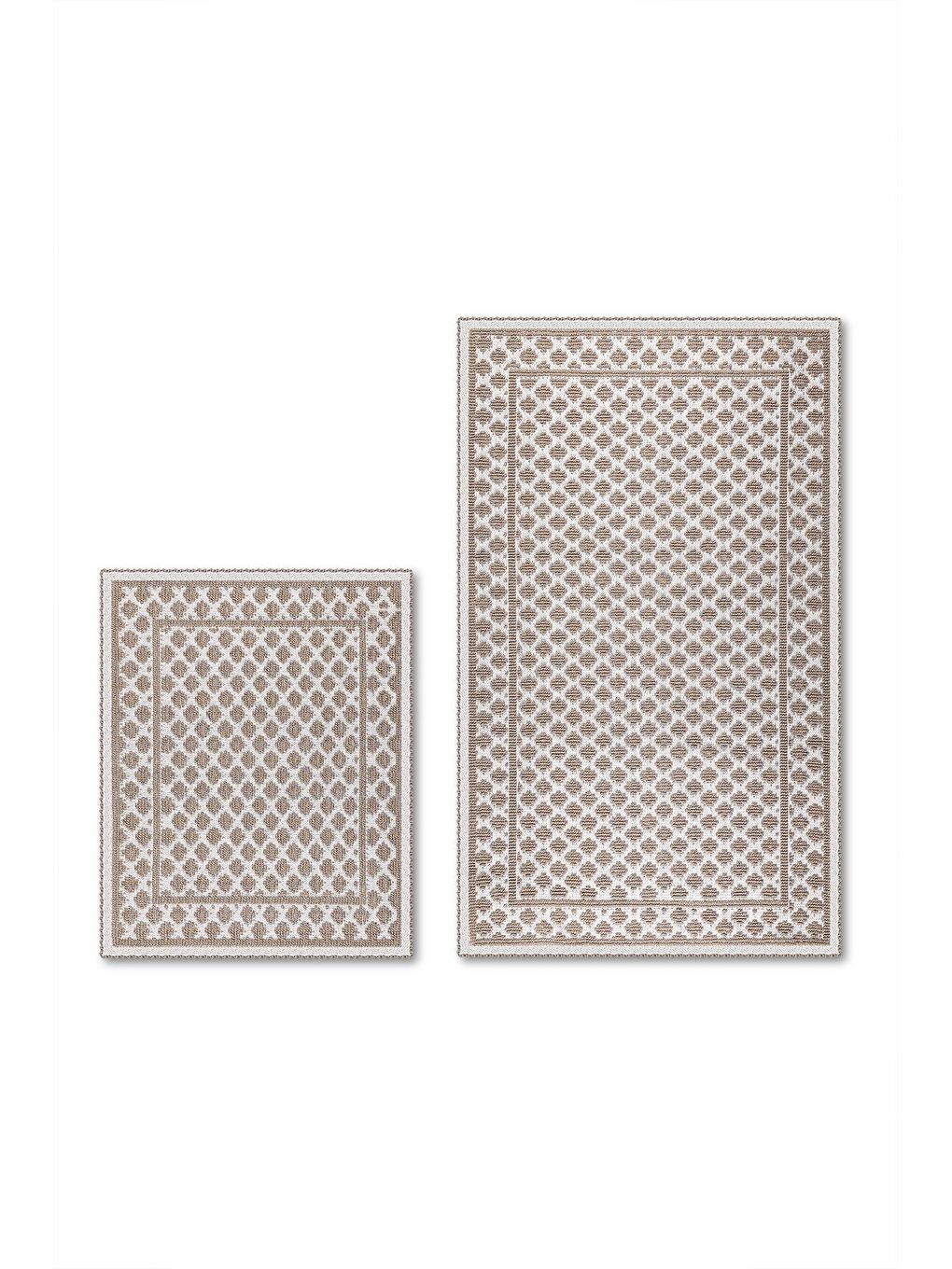 Granada Doğal Pamuklu 2'li Banyo Paspas Seti 60x100 50x60 cm Bej