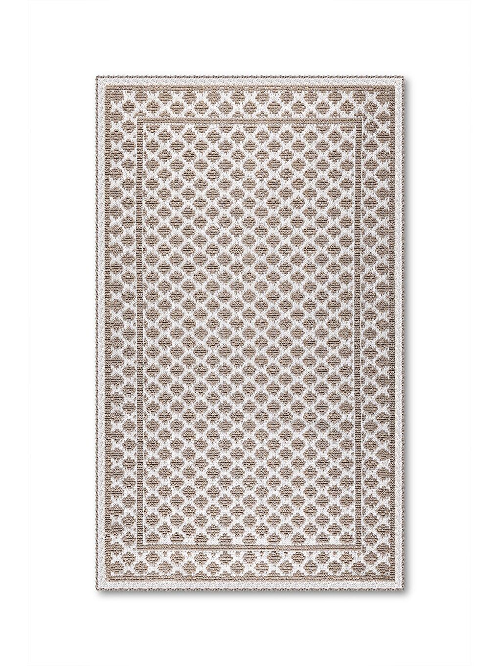 Granada Doğal Pamuklu 2'li Banyo Paspas Seti 60x100 50x60 cm Bej-1