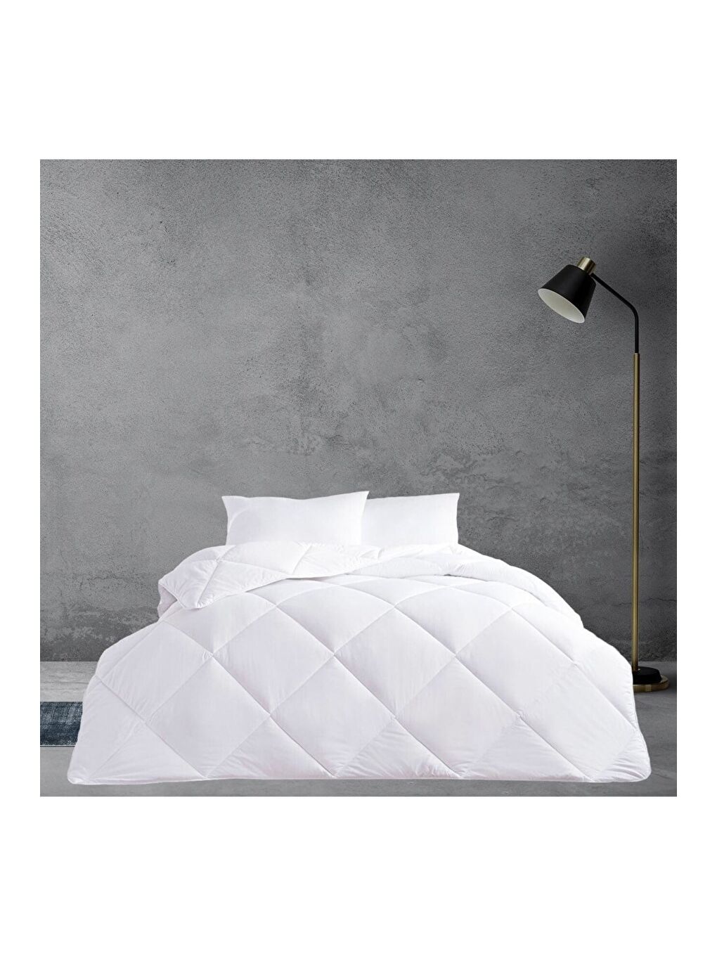 Çift Kişilik Lüx Mikrofiber Yorgan | Beyaz | Battal Boy | 215x225