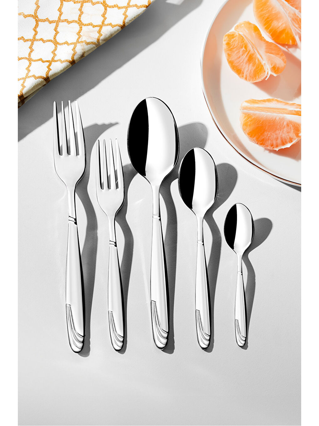 Gri Lizbon Sade 12 Kişilik 60 Parça Kutulu Çatal Kaşık Takımı