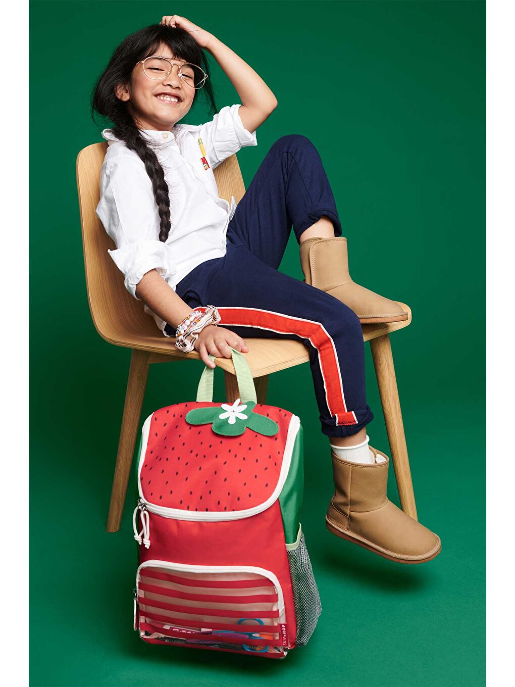 Karışık Çocuk Büyük Boy Sırt Çantası Çilek-1