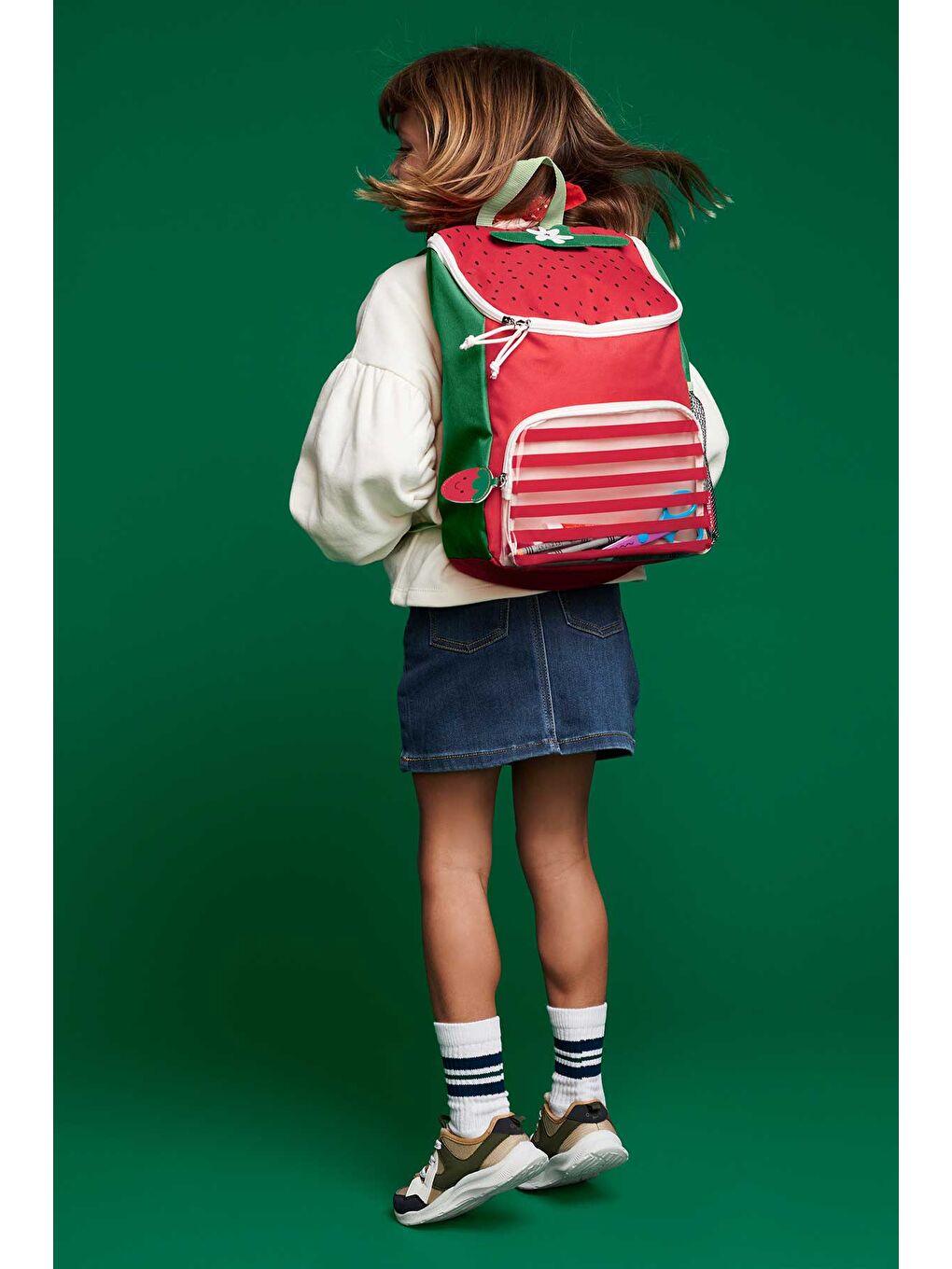 Karışık Çocuk Büyük Boy Sırt Çantası Çilek-3