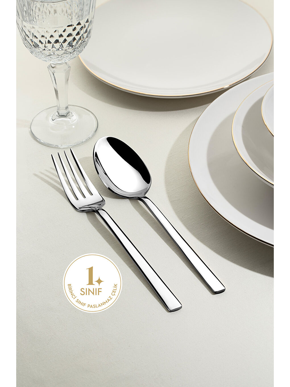 Gri Dalyan Sade 6 Kişilik 30 Parça Kutulu Çatal Kaşık Takımı-3