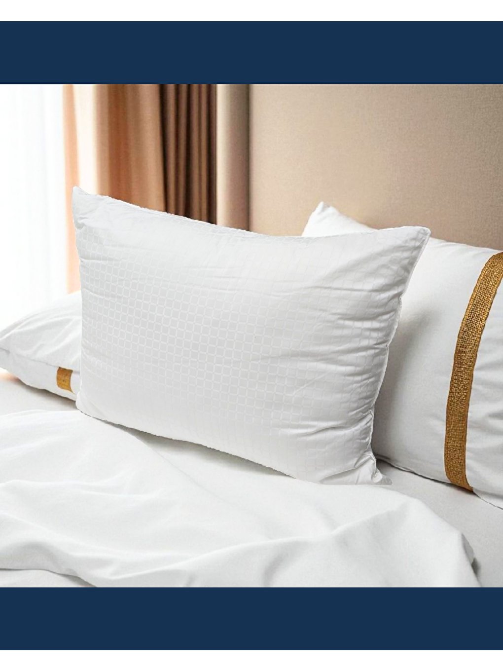 Beyaz Solivane Otel Tipi Lüks Yastık | Elit Pamuk Nano Yastık 1300gr 230TC | Queen Size 60x80-3