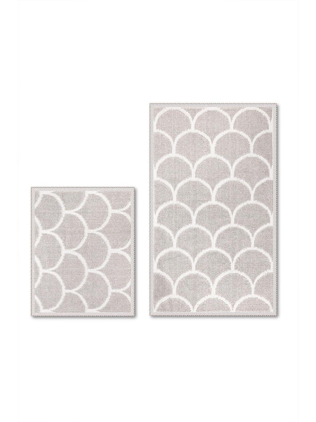 Bej Pearl Doğal Pamuklu 2'li Banyo Paspas Seti 60X100+50X60 Taş