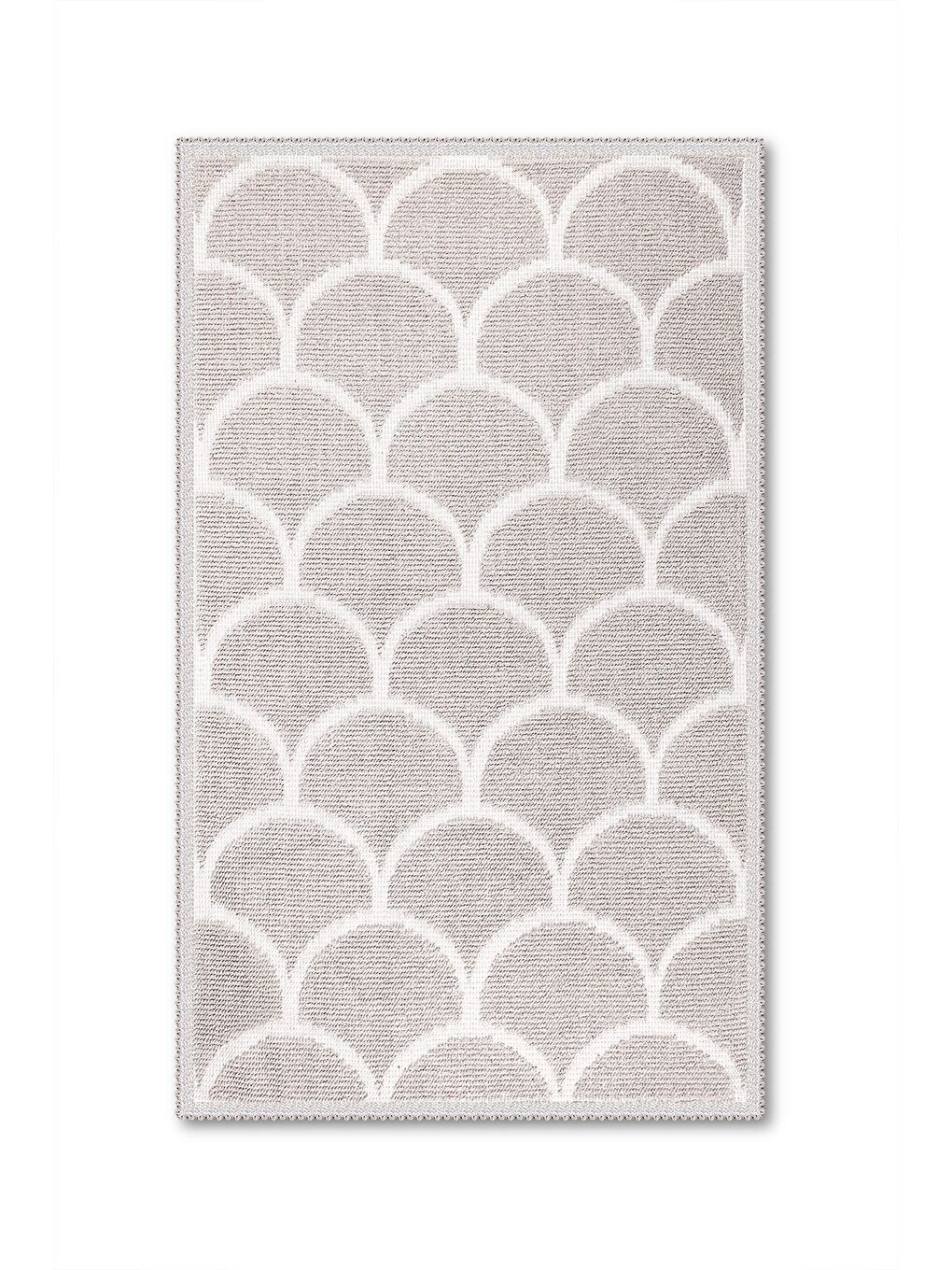 Bej Pearl Doğal Pamuklu 2'li Banyo Paspas Seti 60X100+50X60 Taş-1