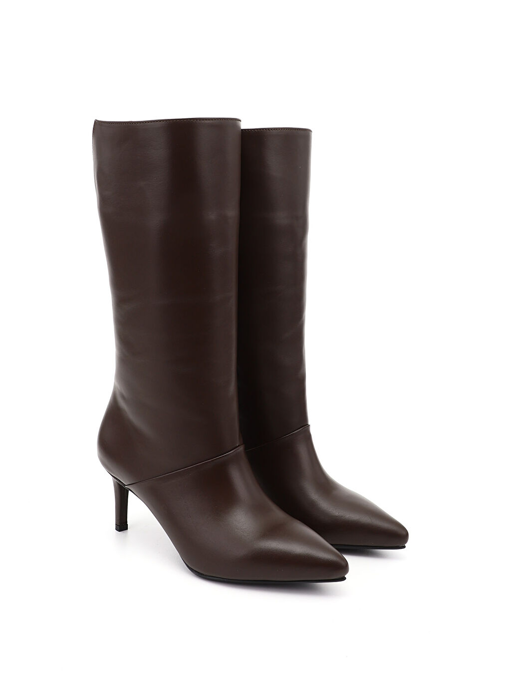 Kahverengi Kadın AÇIK KAHVERENGİ Platinum Fermuarlı İnce Topuklu Hakiki Deri Çizme-1