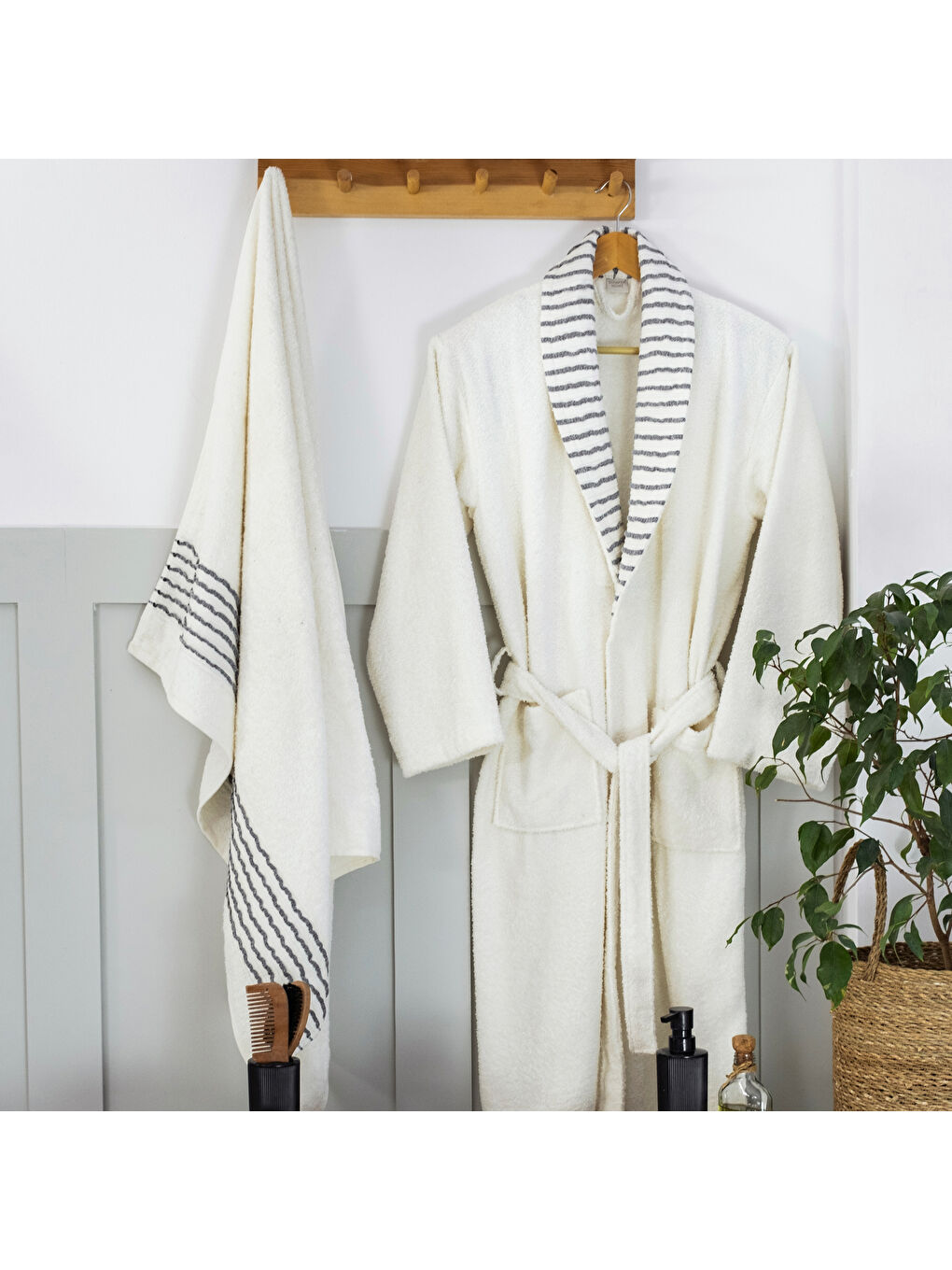 Ekru Home Scala Banyo Seti 6 Parça-Krem-2