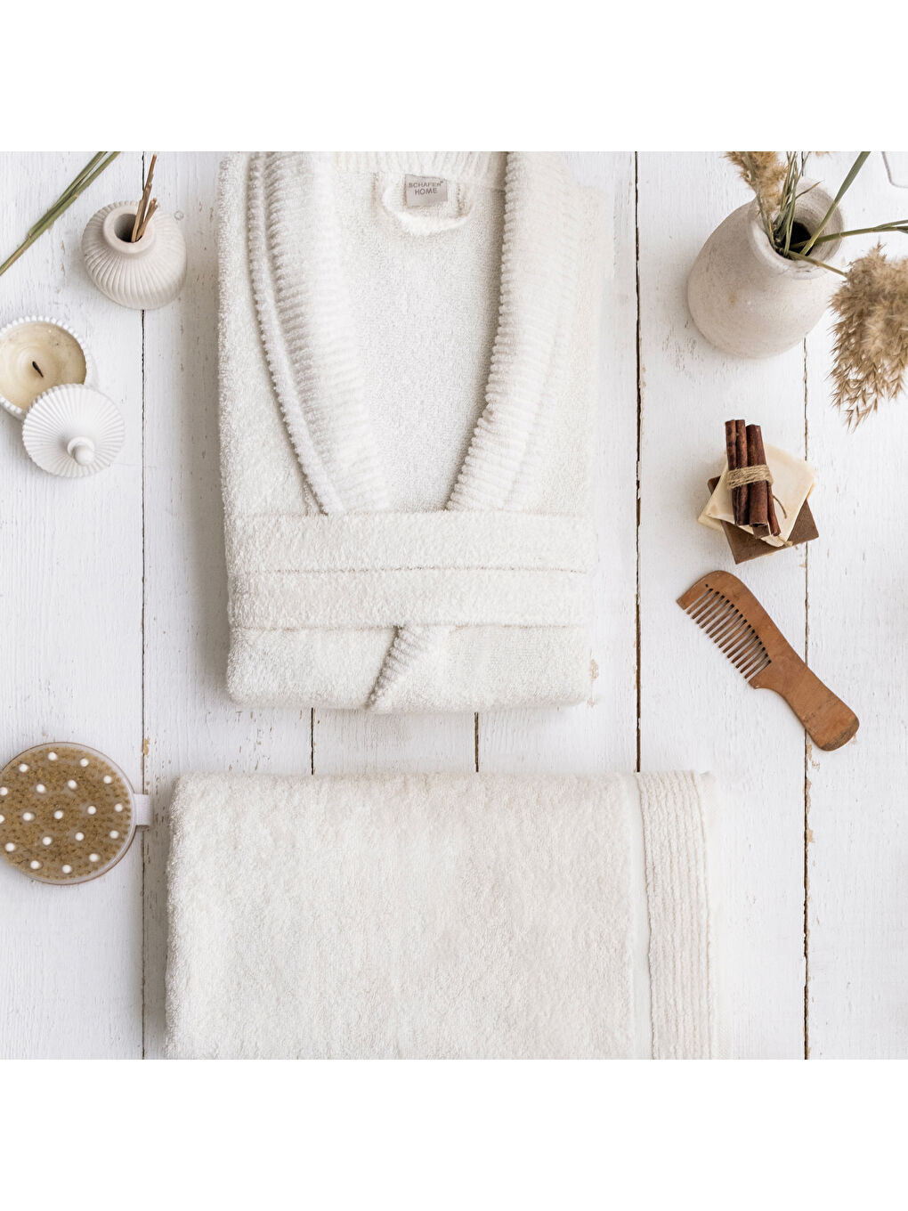 Ekru Home Scala Banyo Seti 6 Parça-Krem-3