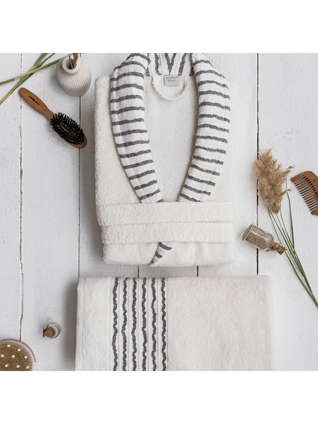 Ekru Home Scala Banyo Seti 6 Parça-Krem-4