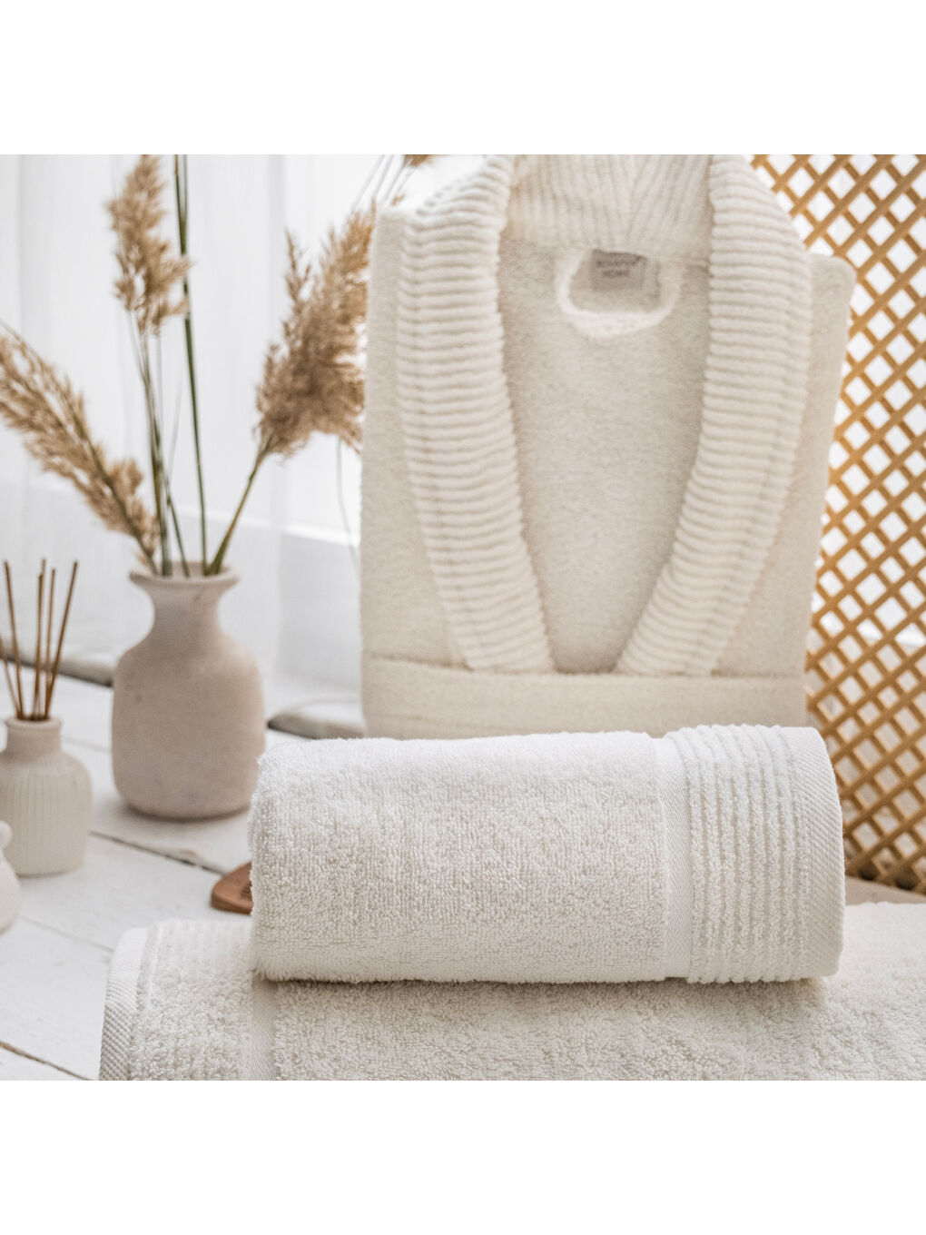 Ekru Home Scala Banyo Seti 6 Parça-Krem-5