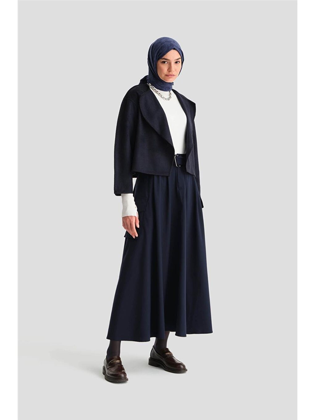 Çoban Dikişli Hırka 24K5715 Lacivert-1