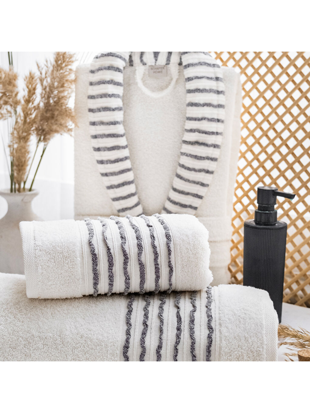 Ekru Home Scala Banyo Seti 6 Parça-Krem-7