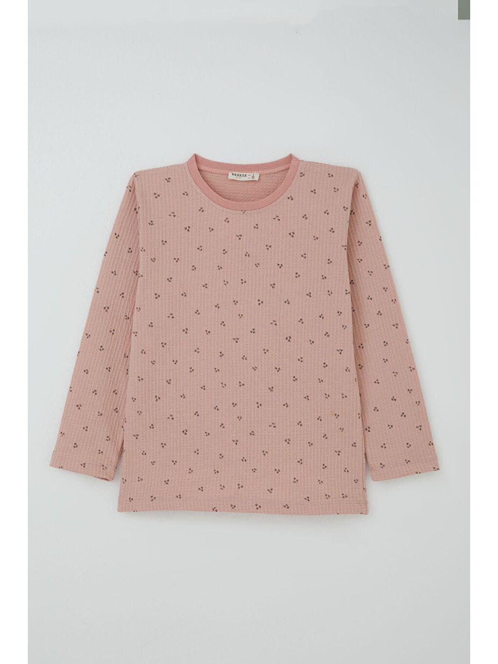 Pembe Kız Çocuk Pijama Takımı Minimal Mini Desenli Gülkurusu (4-8 Yaş)-2