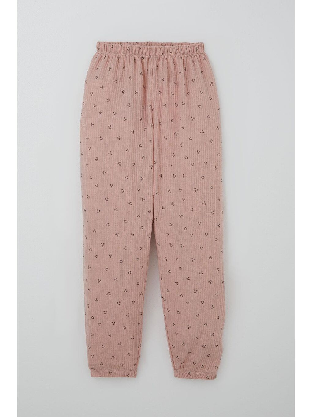 Pembe Kız Çocuk Pijama Takımı Minimal Mini Desenli Gülkurusu (4-8 Yaş)-3
