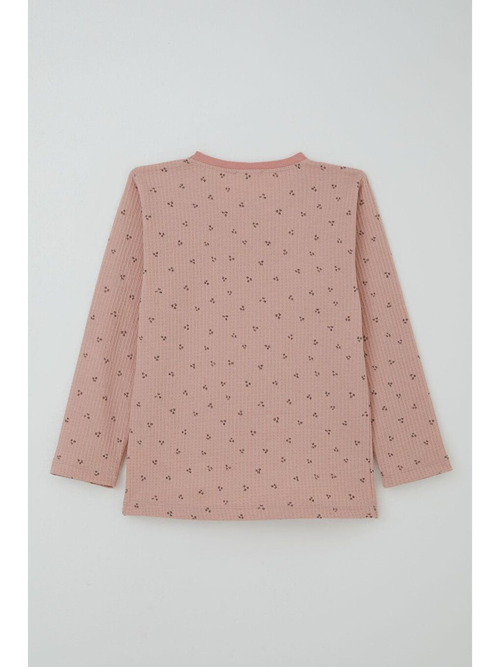 Pembe Kız Çocuk Pijama Takımı Minimal Mini Desenli Gülkurusu (4-8 Yaş)-4