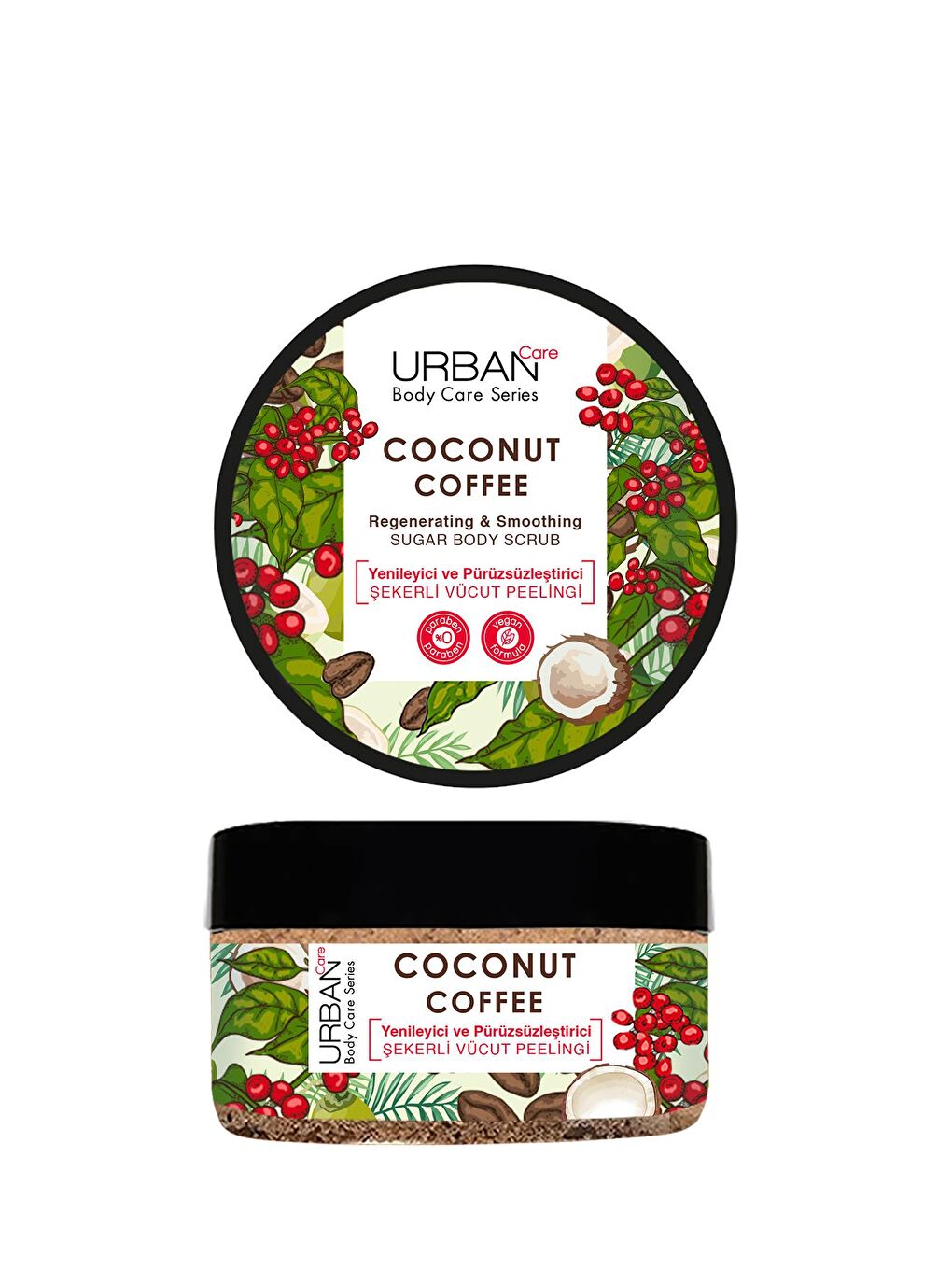 Urban Care Coconut Coffee Yenileyici ve Pürüzsüzleştirici Peelingli Vücut Peeling 200 ml-Vegan - 1