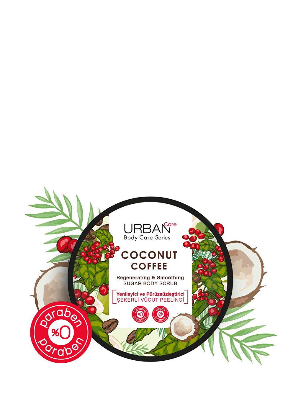 Urban Care Coconut Coffee Yenileyici ve Pürüzsüzleştirici Peelingli Vücut Peeling 200 ml-Vegan - 2