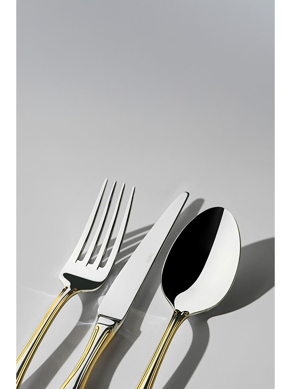 Sarı Lalezar Altın Sade 6 Kişilik 36 Parça Kutulu Çatal Kaşık Bıçak Takımı-1