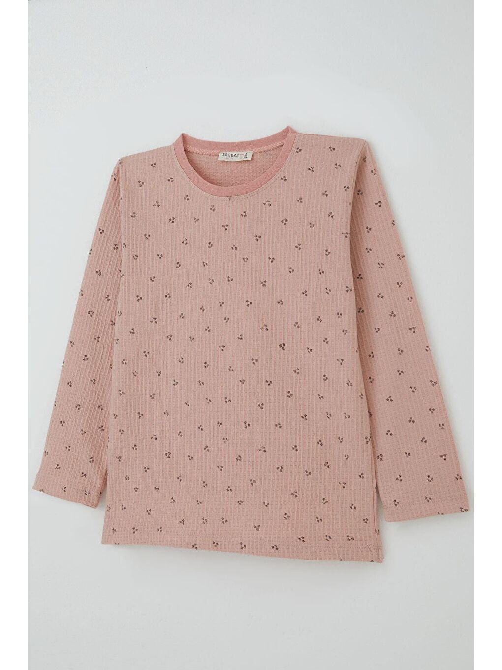 Pembe Kız Çocuk Pijama Takımı Minimal Mini Desenli Gülkurusu (4-8 Yaş)-6