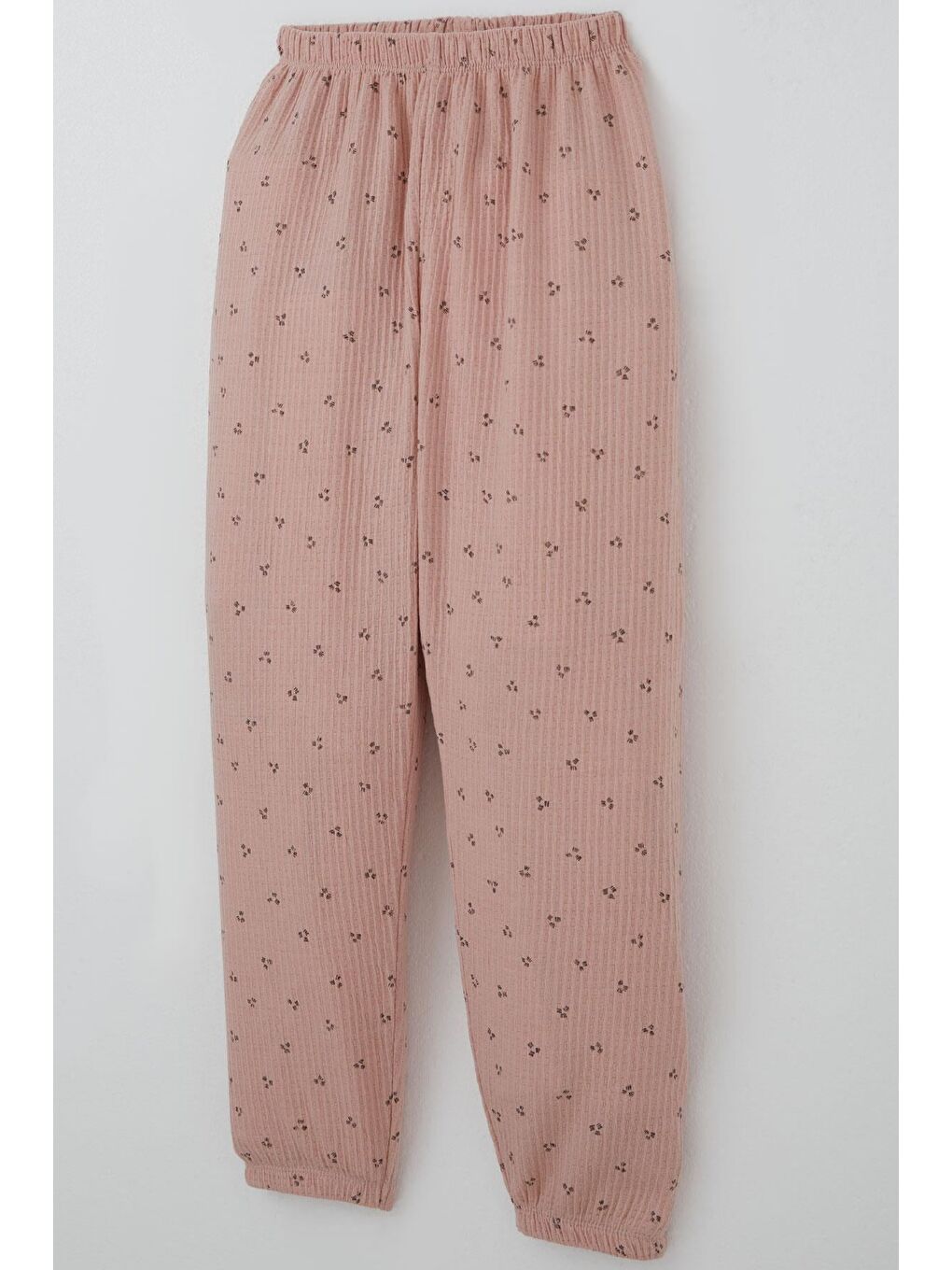 Pembe Kız Çocuk Pijama Takımı Minimal Mini Desenli Gülkurusu (4-8 Yaş)-7