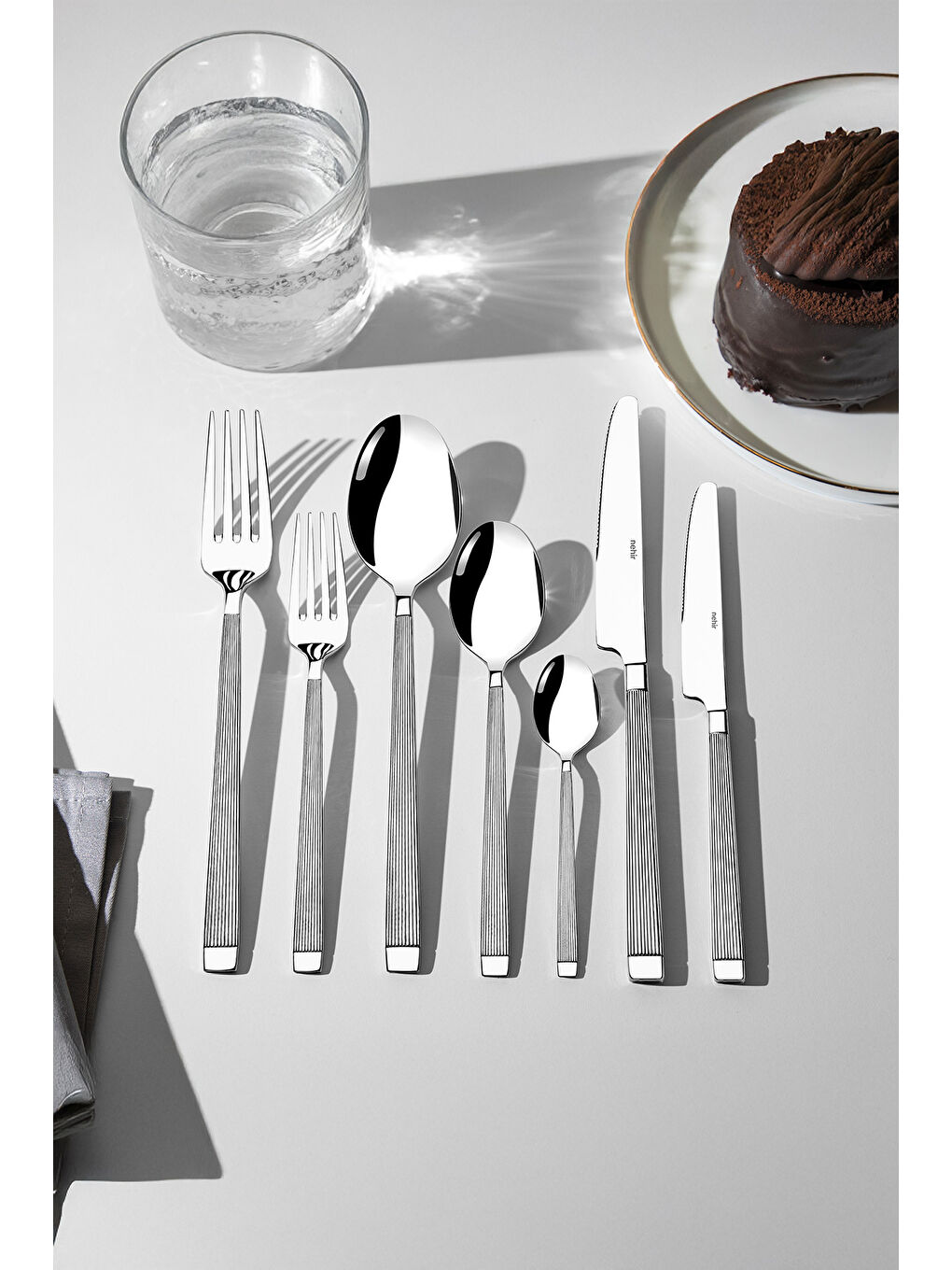 Gri Maria Sade 12 Kişilik 84 Parça Kutulu Çatal Kaşık Bıçak Takımı