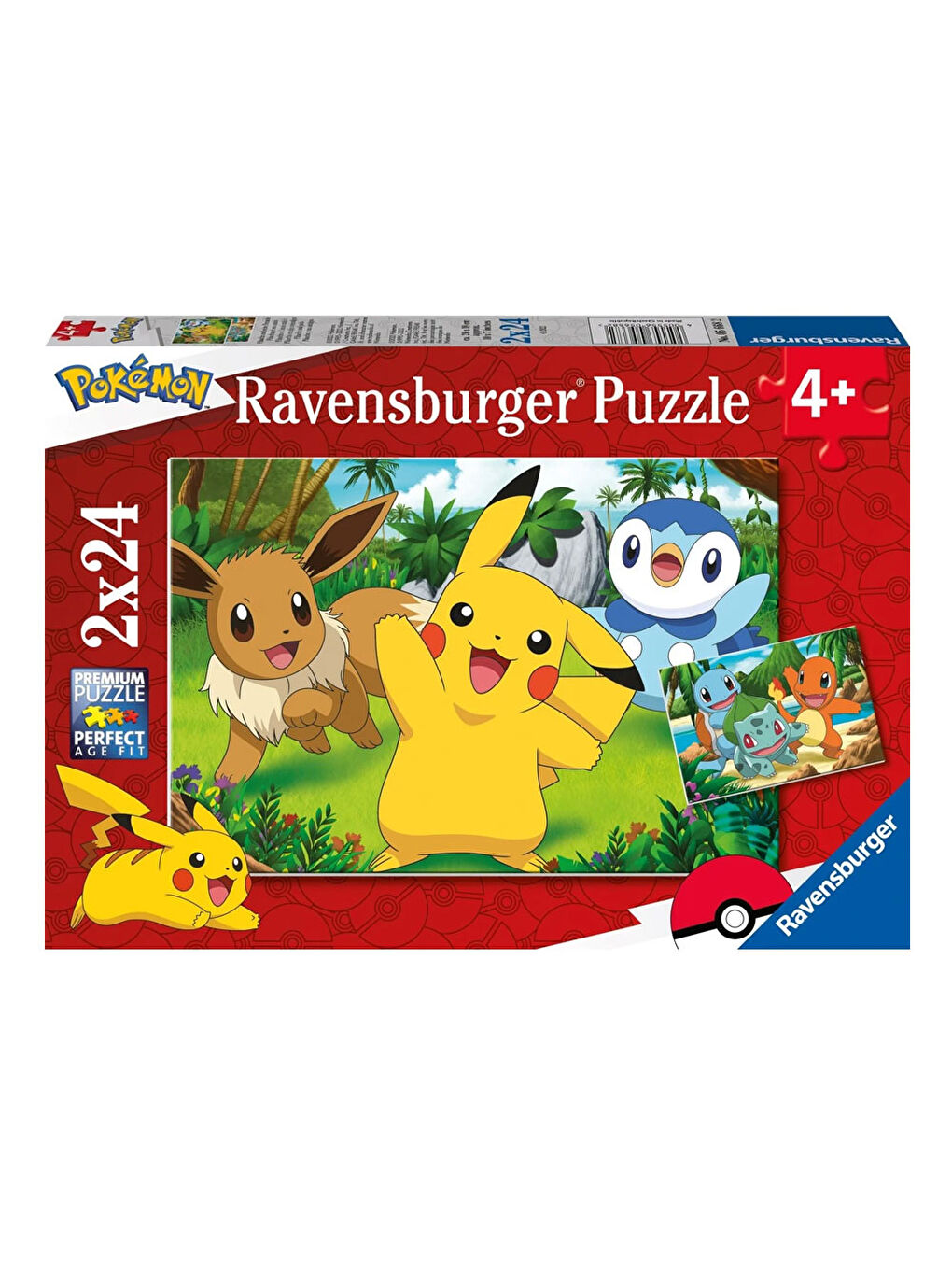 Ravensburger Renksiz Çocuk Puzzle 2x24 Parça Pokemon 056682