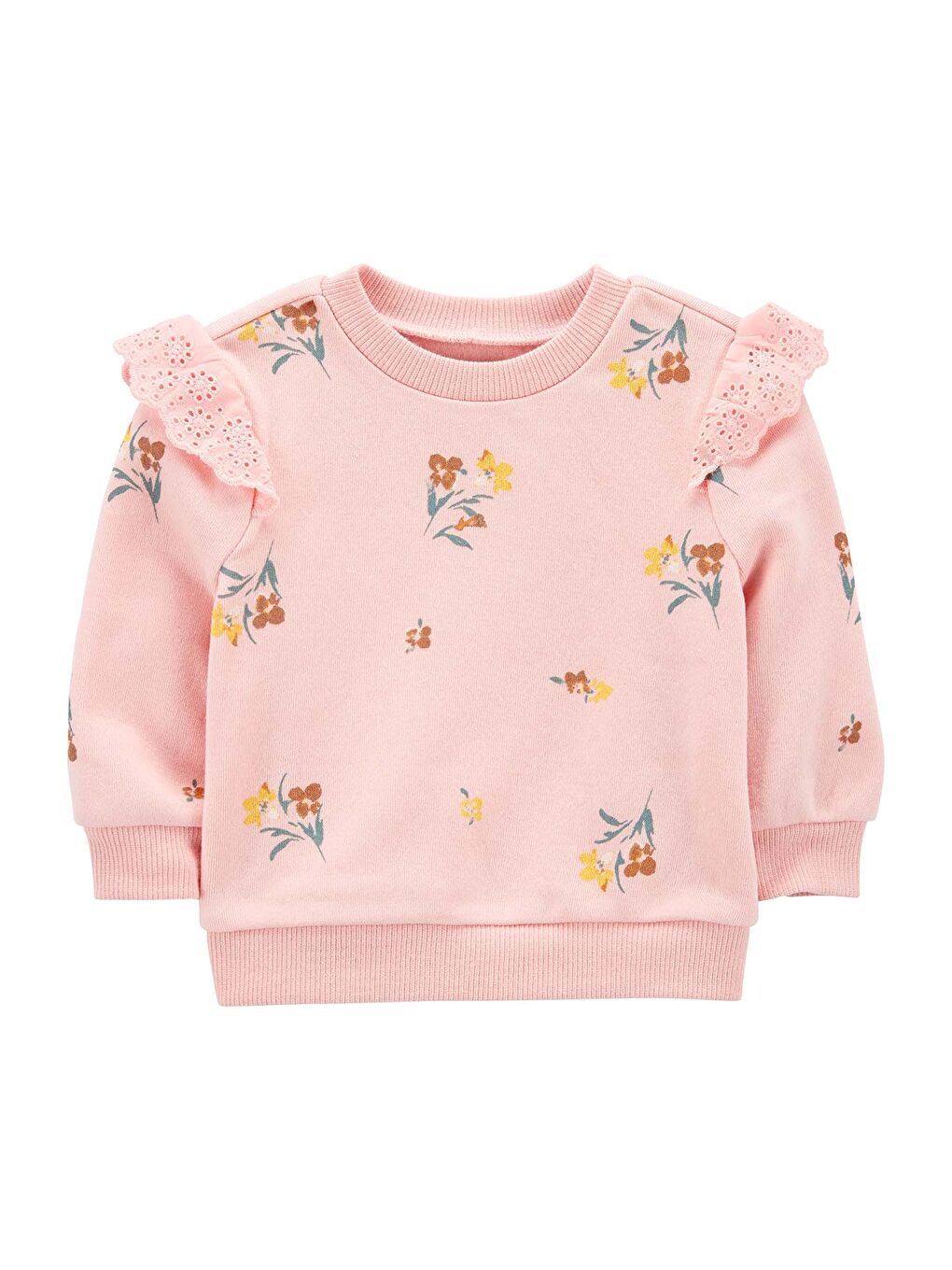 Pembe Kız Bebek Sweatshirt Desenli