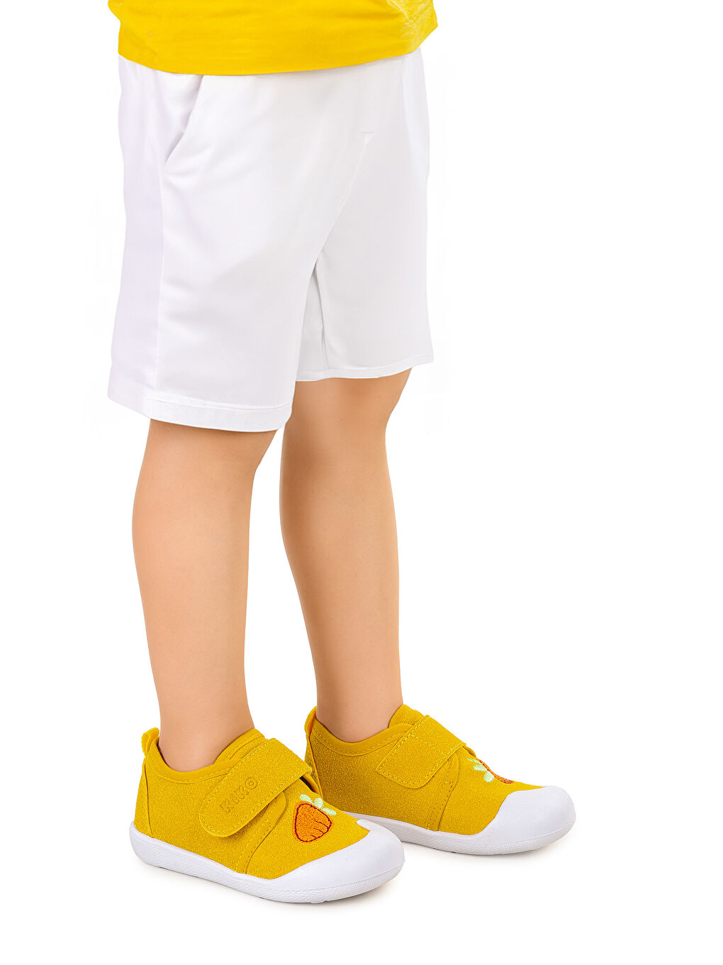 Sarı Strawberry Cırtlı Kız Bebek İlk Adım Ortopedik Günlük Ayakkabı-2