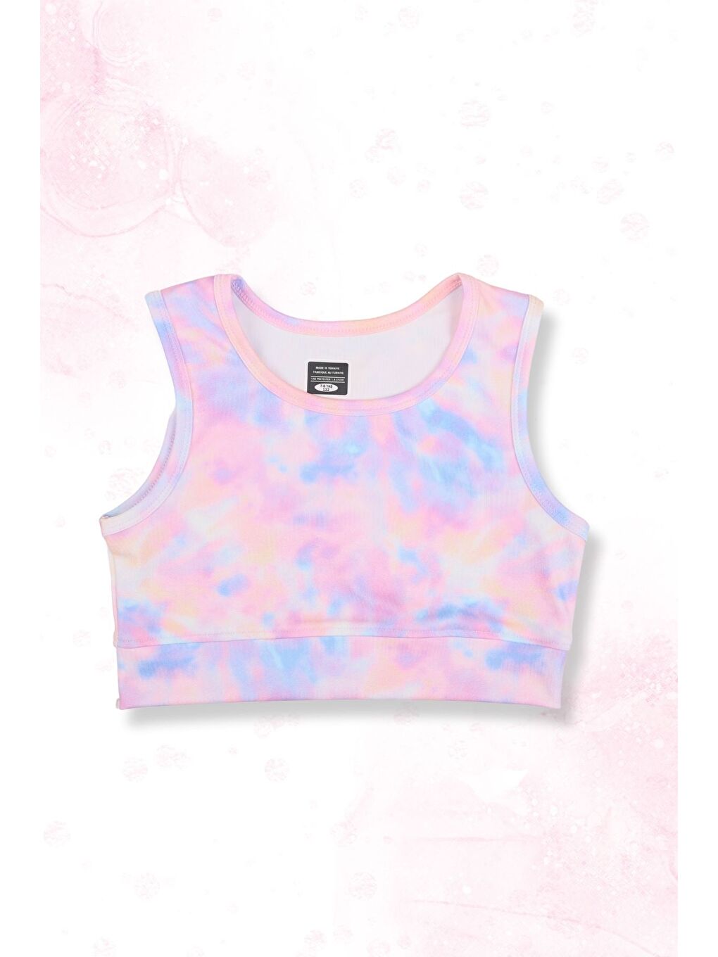 Lila Kız Çocuk Kabartmalı Şort Etekli Crop Sporcu Mayo Takım-1