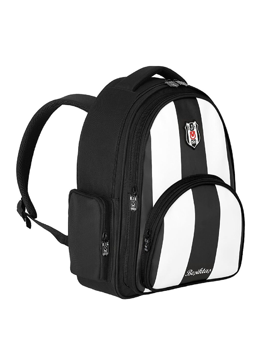 3 Bölmeli Çubuklu Suni Deri Okul Sırt Çantası (25356)-2