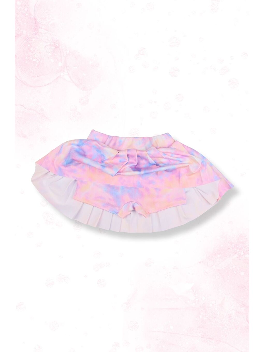 Lila Kız Çocuk Kabartmalı Şort Etekli Crop Sporcu Mayo Takım-3