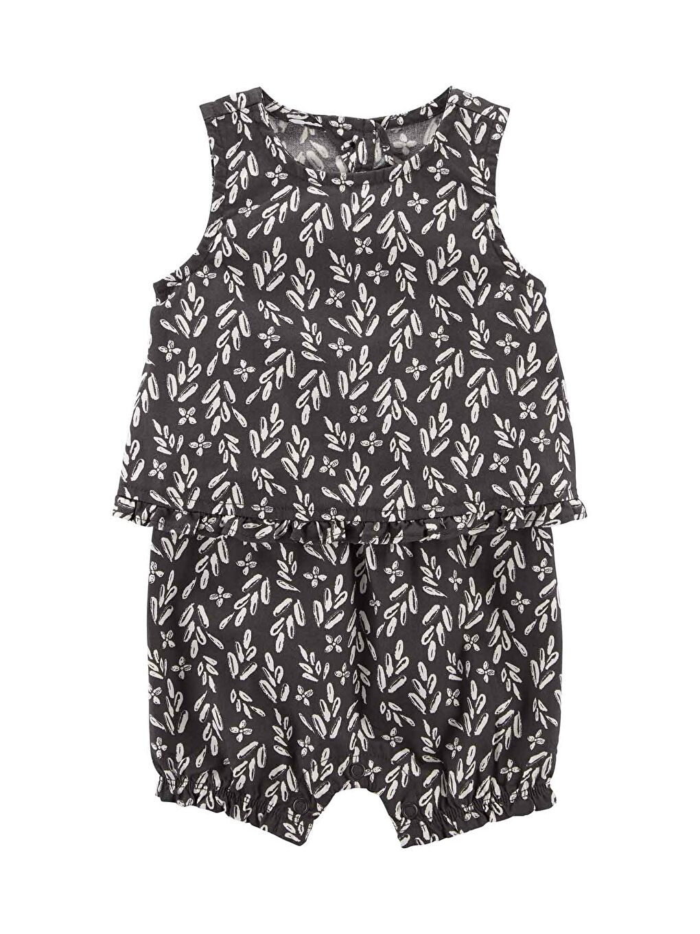 Siyah Kız Bebek Kısa Tulum