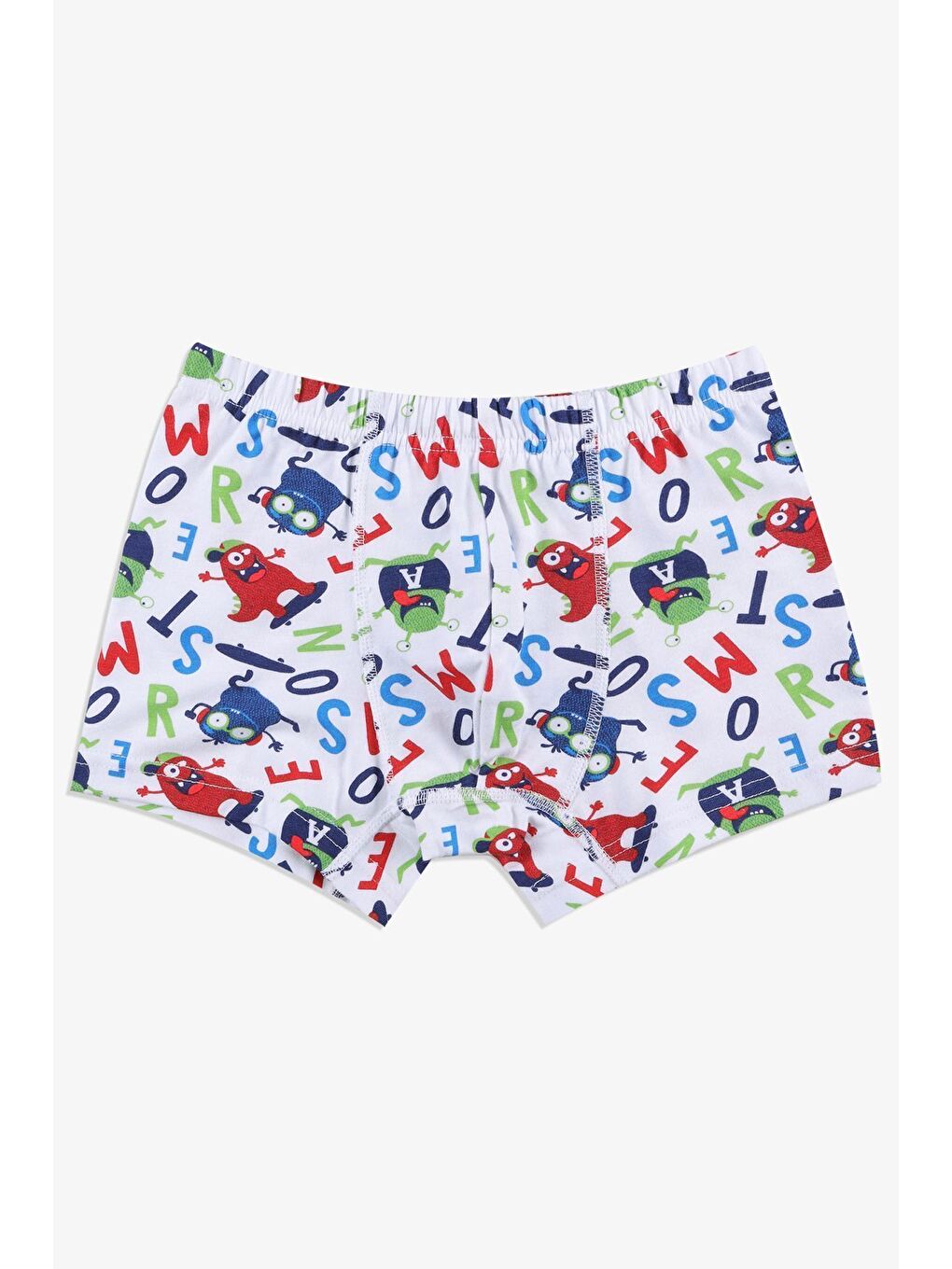 Mavi Erkek Çocuk 5'li Pamuklu Sevimli Canavar Desenli Boxer-5