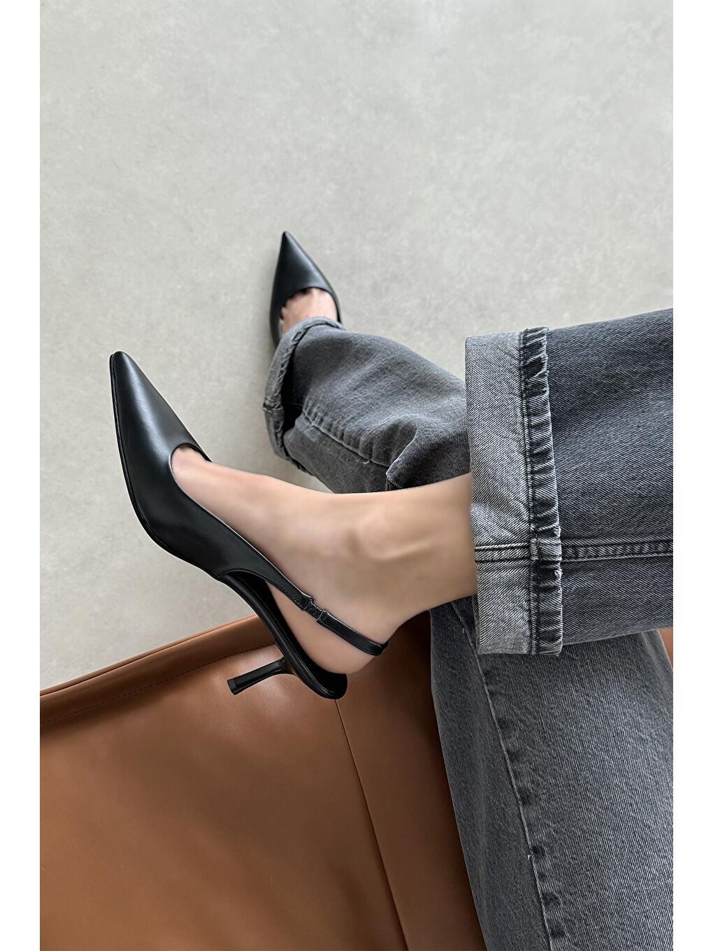 Raye Kadın Topuklu Deri Ayakkabı Siyah-1